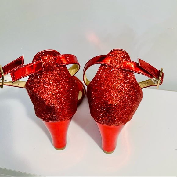 Red Glitter Wedges - Picture 3 of 4